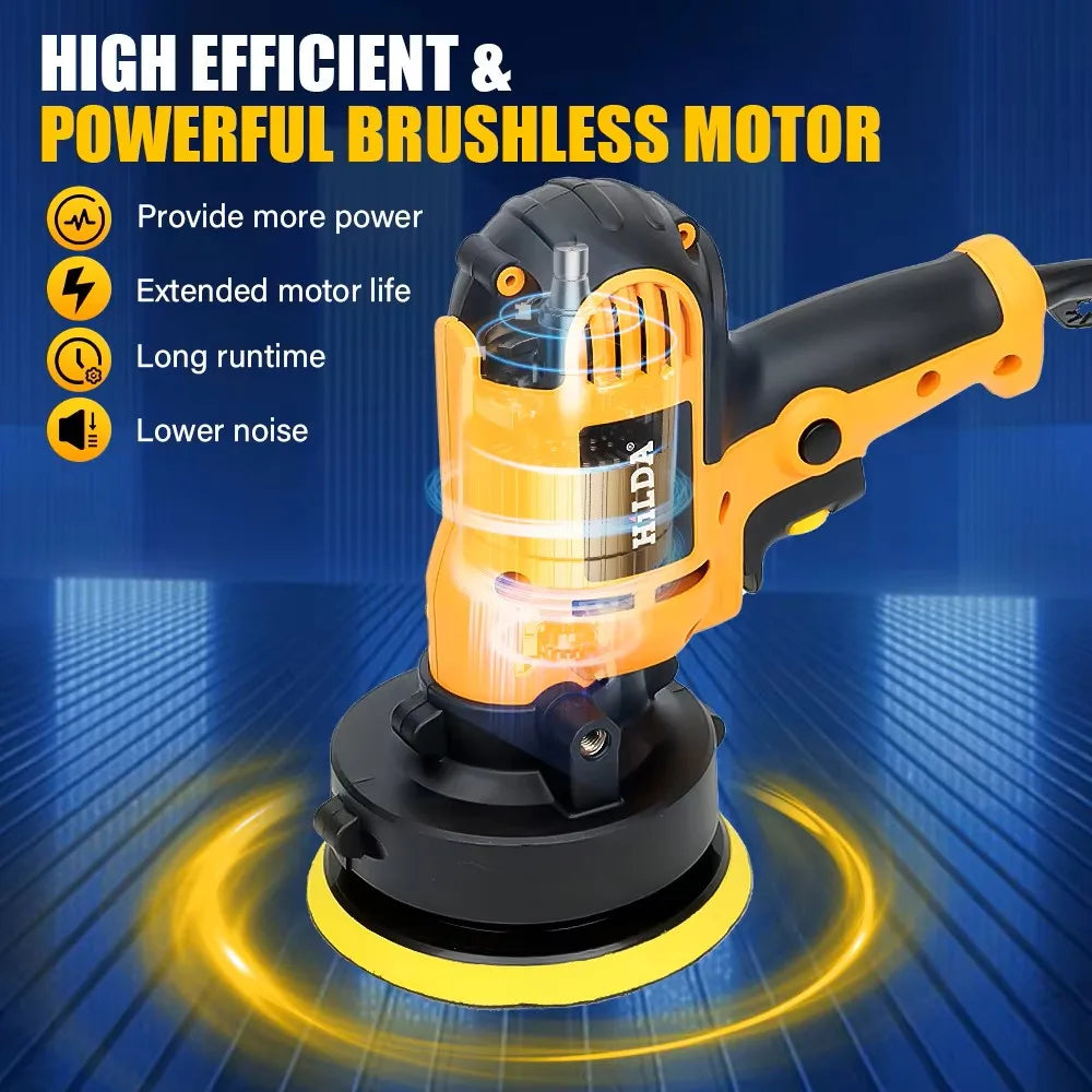 HILDA-pulidor eléctrico para coche, máquina de encerado de belleza para coche, herramientas de lijado de velocidad ajustable, pulido automotriz, reparación de arañazos