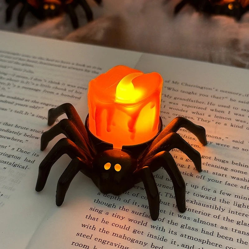Luces nocturnas de araña para decoración de Halloween, suministros para fiestas, accesorios de decoración, Bar, Casa Encantada, accesorios para fiestas de terror, 1 Uds.