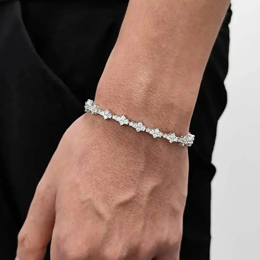 Pulsera de tenis de circonita cúbica helada, pulseras en capas, cosas de moda para hombres y mujeres