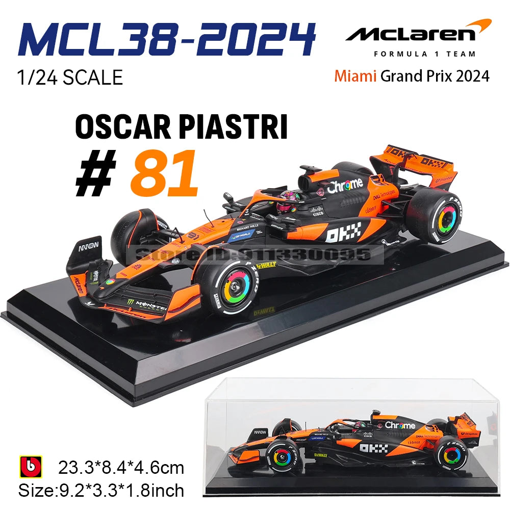 Bburago 1:24 # 16 Leclerc 2023 F1 Scuderia Ferrari sf23 # 55 Sainz Modelo de coche de aleación Modelo de fundición a presión de Fórmula Uno