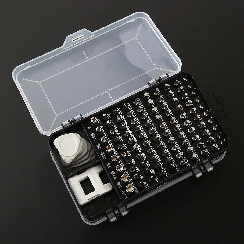 Kit de herramientas de desmontaje y reparación de relojes, ordenadores y teléfonos móviles transfronterizos 115 en uno, juego de destornilladores