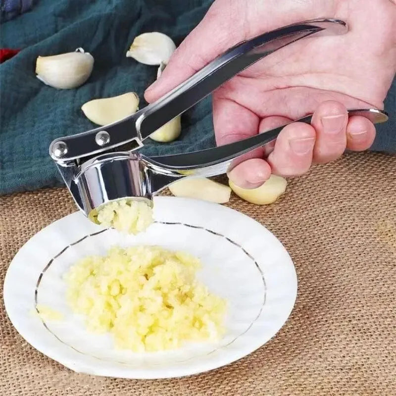 Prensa de ajo antideslizante, Clip de ajo grueso, multifuncional, aleación de Zinc, acero inoxidable, Manual, punzón de ajo