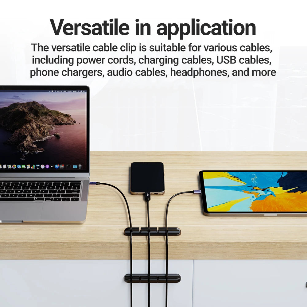 Soporte de Cable adhesivo, Clips de gestión de cables, organizador de cables para escritorio, Cable de carga USB, soporte de noche, Cable de alimentación, Cable de ratón