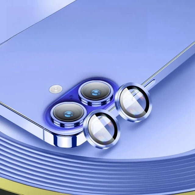 Protector de cámara con anillo de Metal de aluminio para iPhone 16 Plus, cubierta de vidrio templado para lente trasera para iPhone 17 + 16Plus, tapa protectora de lente