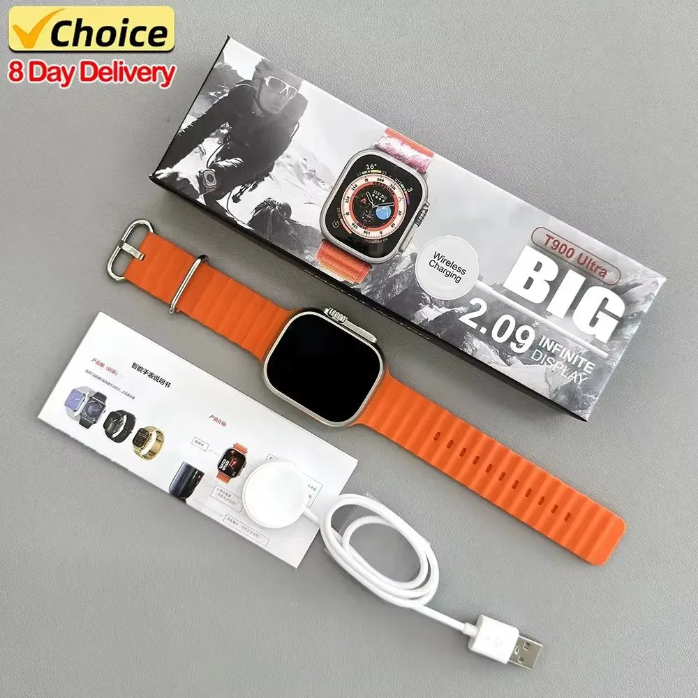 Venta al por mayor T900 Ultra reloj inteligente hombres 49mm serie 9 pantalla AMOLED NFC brújula impermeable para Apple Watch IWO Ultra 9 Smartwatch