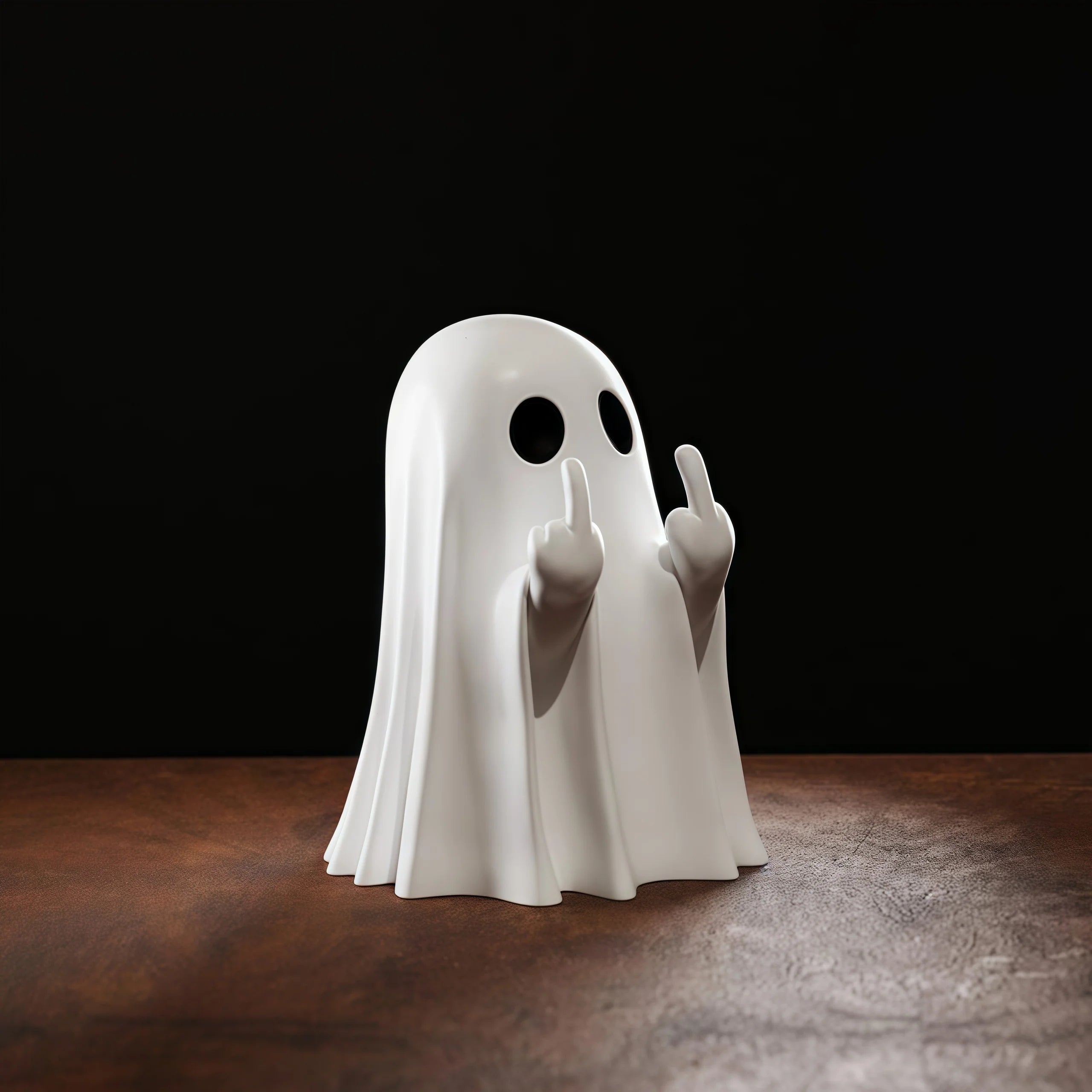 Estatua de fantasma linda del dedo medio, fantasmas pequeñas figuras de fantasmas aterradoras, decoraciones para el hogar de Halloween, estante de centros de mesa de centro