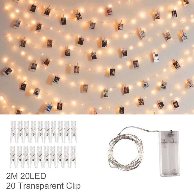 Clip de foto, pancarta de luz, decoración de boda, decoración de fiesta de cumpleaños, pancarta para Baby Shower para niños y niñas, decoración navideña 2023