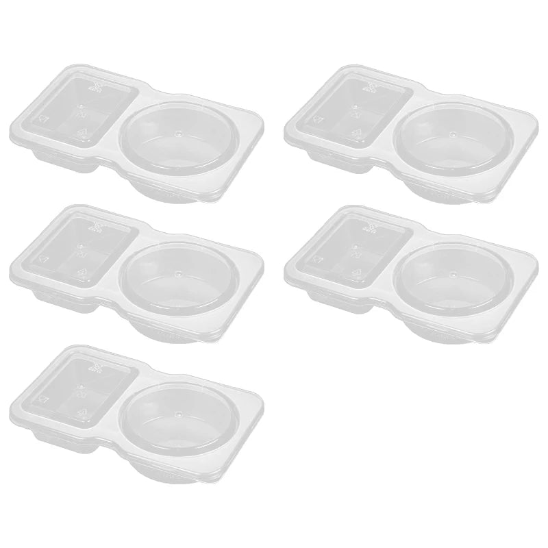 Contenedor de condimentos de doble compartimento con tapa, contenedor de aperitivos con compartimento portátil para pícnic diario al aire libre, 5/10/20/40 Uds.