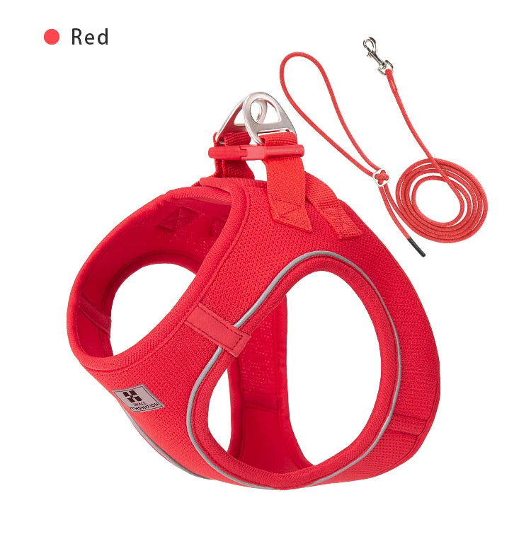 Juego de correas y arnés para perros pequeños y medianos, arnés reflectante ajustable para cachorros y gatos, chaleco para mascotas, Chihuahua, Yorkies, caminar al aire libre