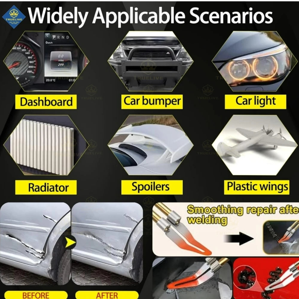 3000/1200/200 Uds grapadora caliente máquina de soldadura de plástico Kit de reparación de parachoques de coche reparaciones de plástico PVC grapadora caliente grapas pistola de soldar