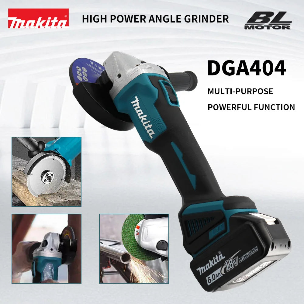 Amoladora angular eléctrica sin escobillas Makita, máquina cortadora recargable, pulidora de alta potencia de 18V para batería Makita