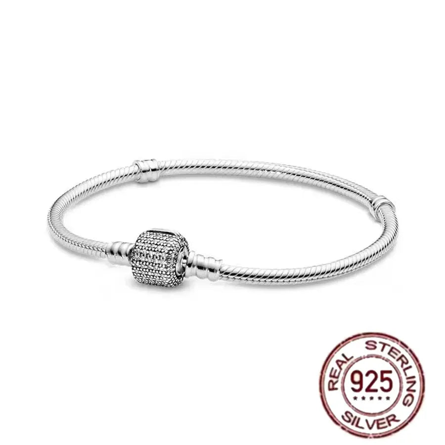 Pulsera de hueso de serpiente de Spider Man de plata de ley 100% S925, adecuada para pulsera Pandora, regalo de joyería de moda para mujer bi