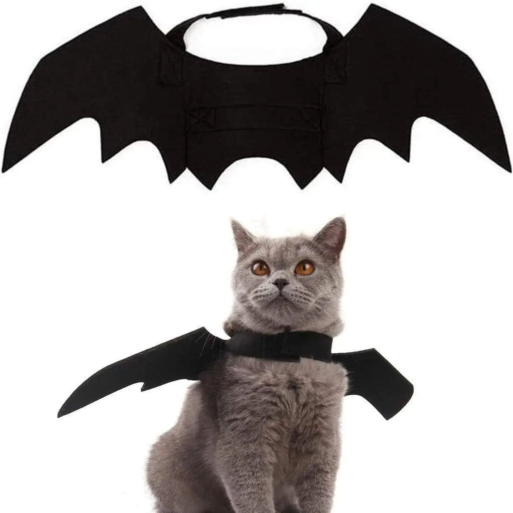 Lindo disfraz de Halloween para perros pequeños, disfraz de gato, vampiro, mascota pequeña, alas de murciélago, accesorios de alas de gato de Halloween, decoraciones de Halloween