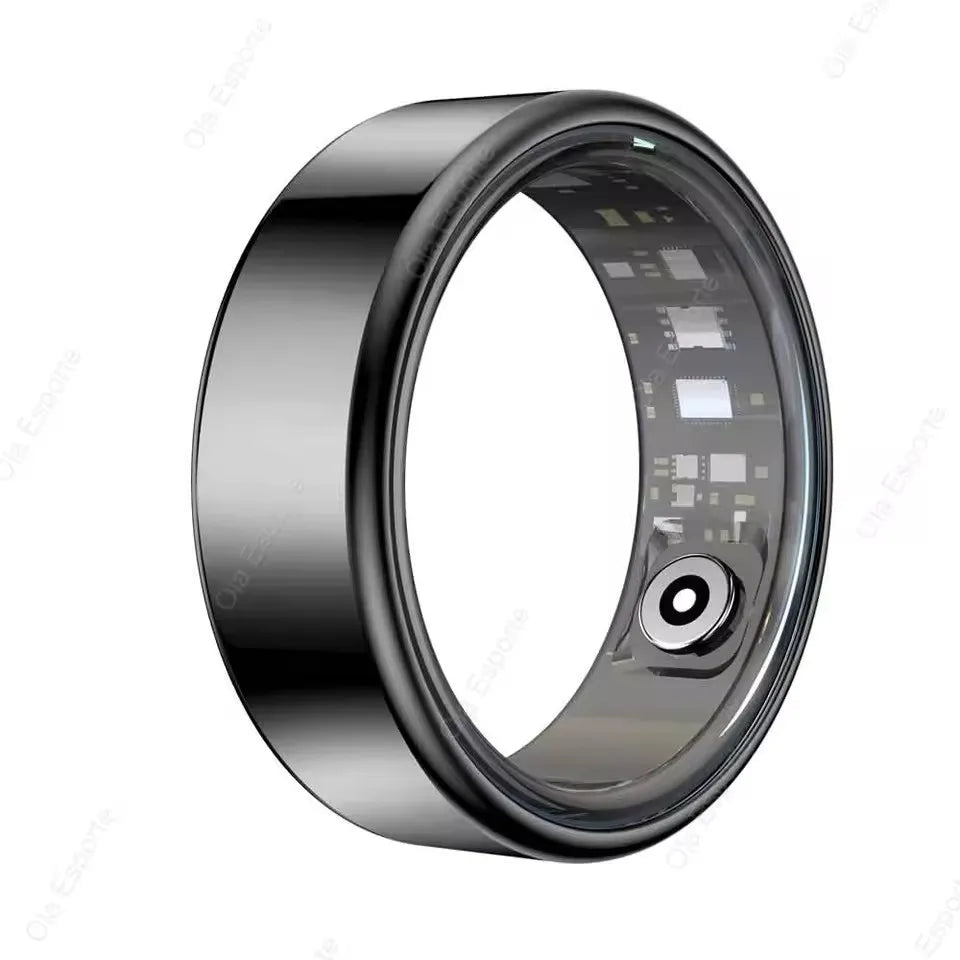 Anillo inteligente R09 para hombres y mujeres con estuche de carga, frecuencia cardíaca, oxígeno en sangre, monitor de temperatura de la piel, resistente al agua 5ATM para Android iOS