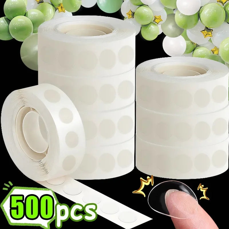 Cinta adhesiva transparente de doble cara, pegamento para globos, adhesivo de puntos, globos para fiesta de boda y cumpleaños, pegatina de pegamento, soporte para fotos, arco