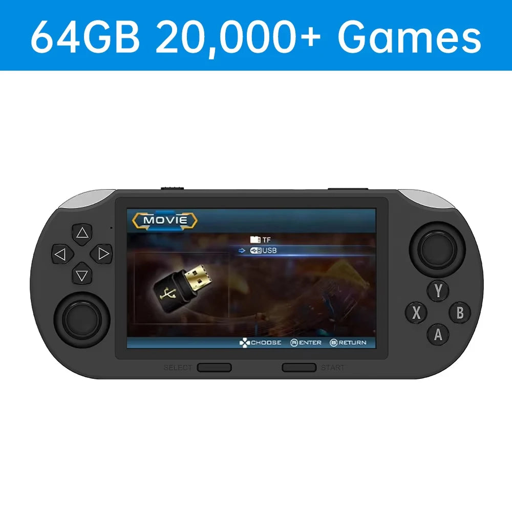 Mini reproductor de juegos portátil SF3000, pantalla IPS de 4,5 pulgadas, consola de videojuegos Retro, más de 20000 juegos integrados para PS1/GBA/SFC