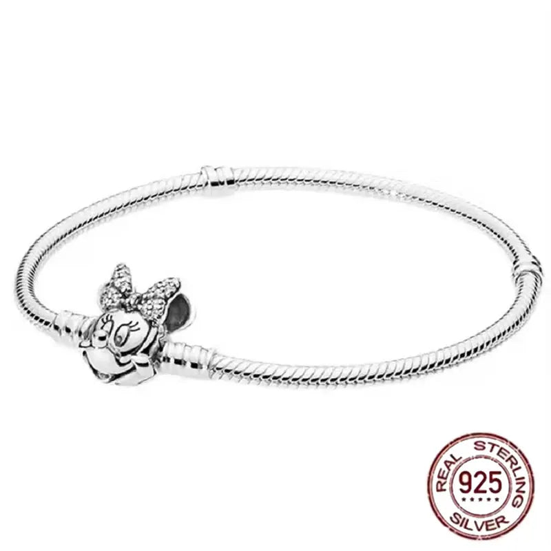 Pulsera de hueso de serpiente de Spider Man de plata de ley 100% S925, adecuada para pulsera Pandora, regalo de joyería de moda para mujer bi