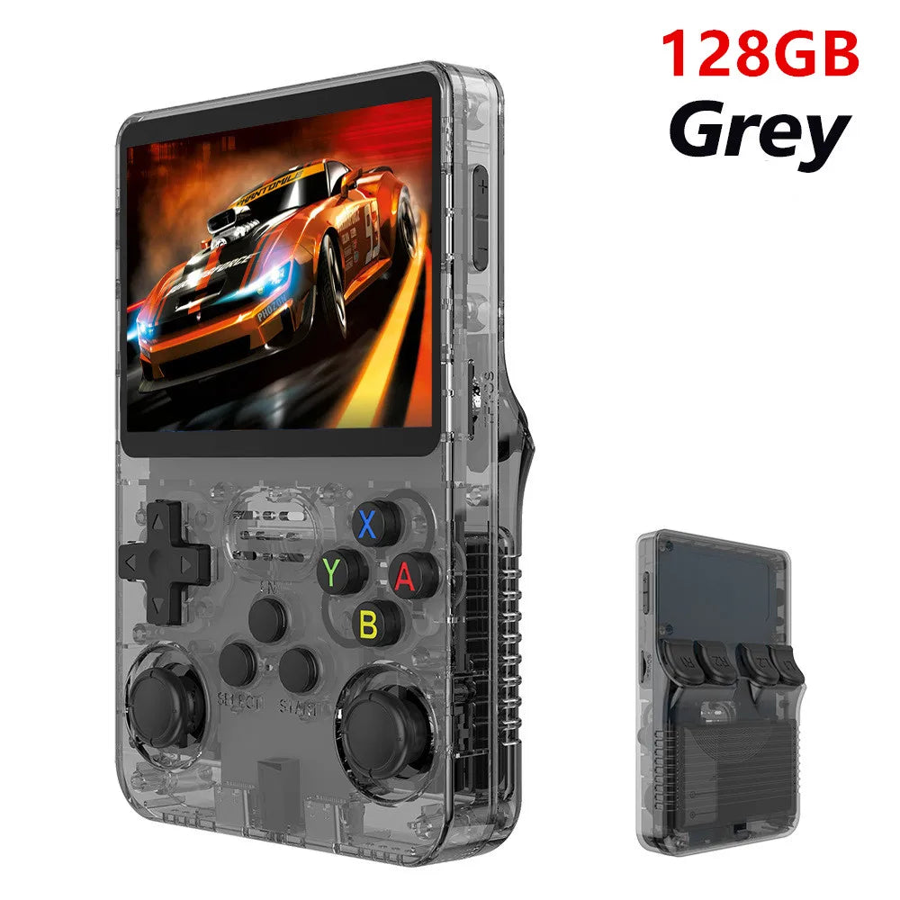 Consola de videojuegos portátil Retro R36S, pantalla IPS de 3,5 pulgadas, 128GB, reproductor de bolsillo portátil precargado con sistema Linux