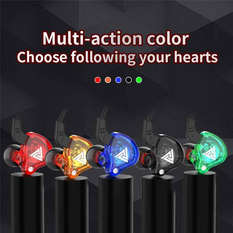 Auriculares con cable QKZ AK6 de cobre HiFi, auriculares estéreo para carreras y deportes, auriculares con micrófono 3,5mm
