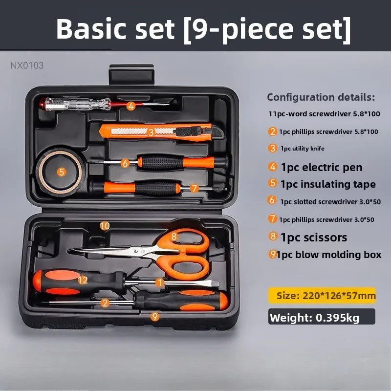 Juego de combinación de herramientas eléctricas de Hardware para el hogar, juego de combinación de herramientas de llave de reparación de automóviles multifuncional, herramientas manuales de destornillador