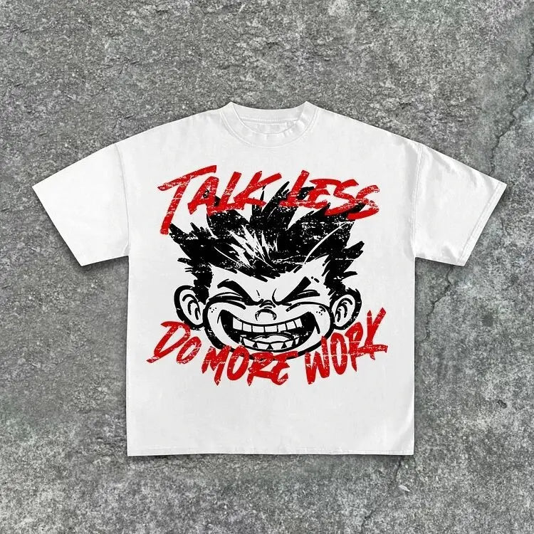 Ropa de calle Y2K, camiseta con estampado de dibujos animados de Hip Hop para hombre, camiseta gótica 100% de algodón, manga corta transpirable