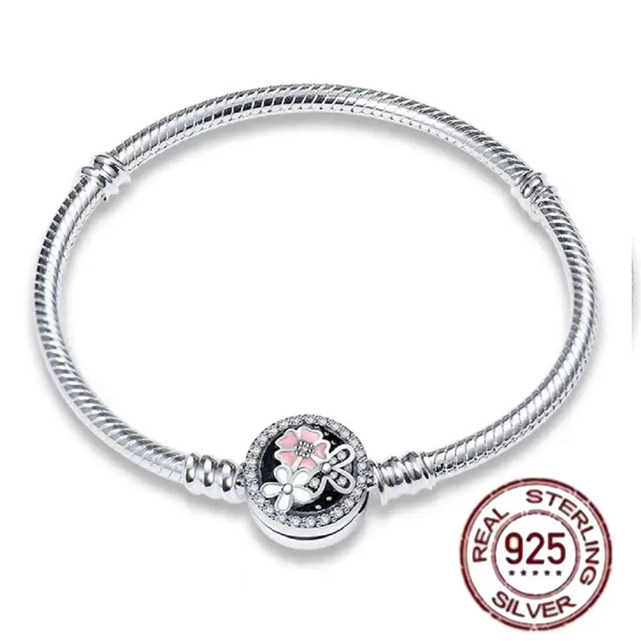 Pulsera de hueso de serpiente de Spider Man de plata de ley 100% S925, adecuada para pulsera Pandora, regalo de joyería de moda para mujer bi