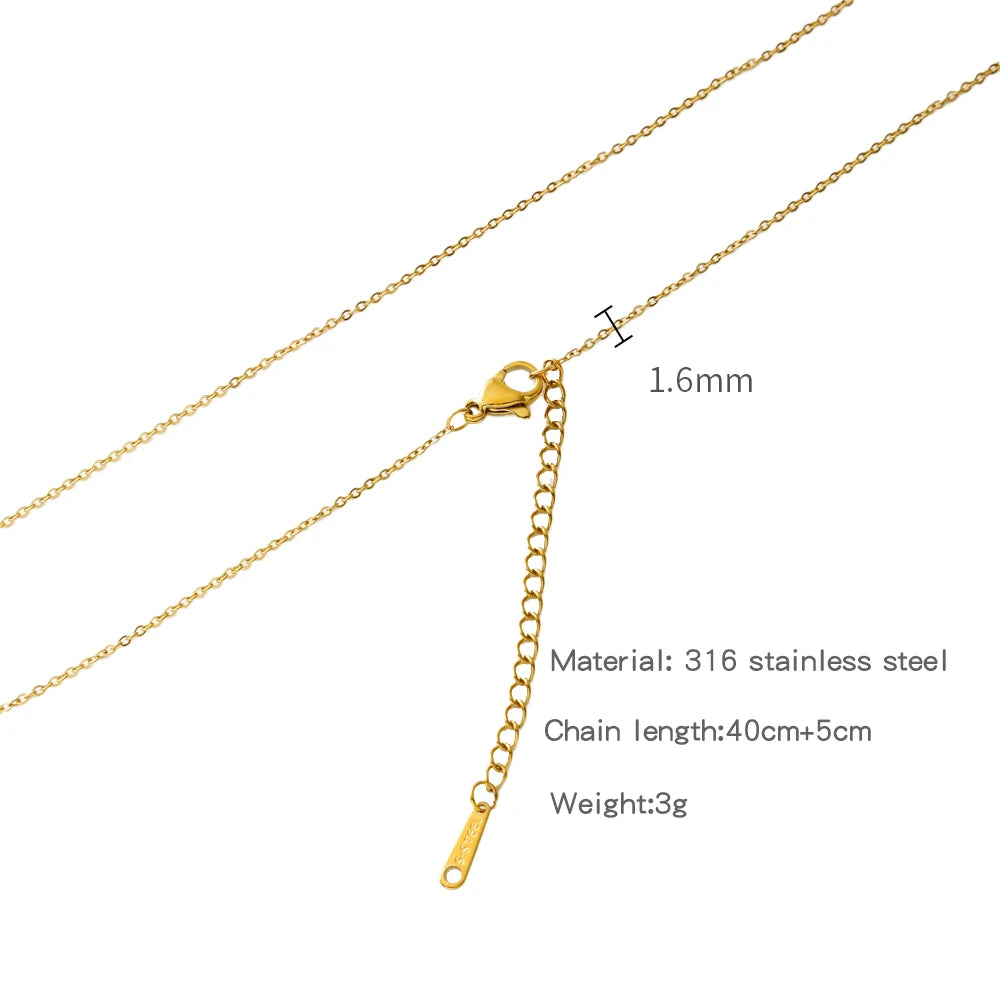 HIYEE-collar de cadena de eslabones de cuerda con cuentas en forma de O para mujer, bola de serpiente de acero inoxidable, regalo de joyería, accesorios Diy de Color dorado