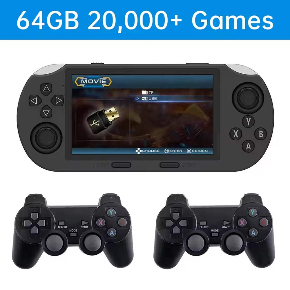 Mini reproductor de juegos portátil SF3000, pantalla IPS de 4,5 pulgadas, consola de videojuegos Retro, más de 20000 juegos integrados para PS1/GBA/SFC