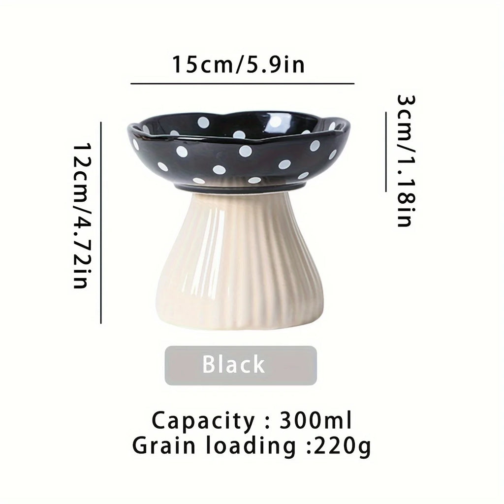 Cuenco para gatos con forma de seta de resina: alto, capacidad de 300 ml, apto para gatos: ideal para festivales de alimentación y beber