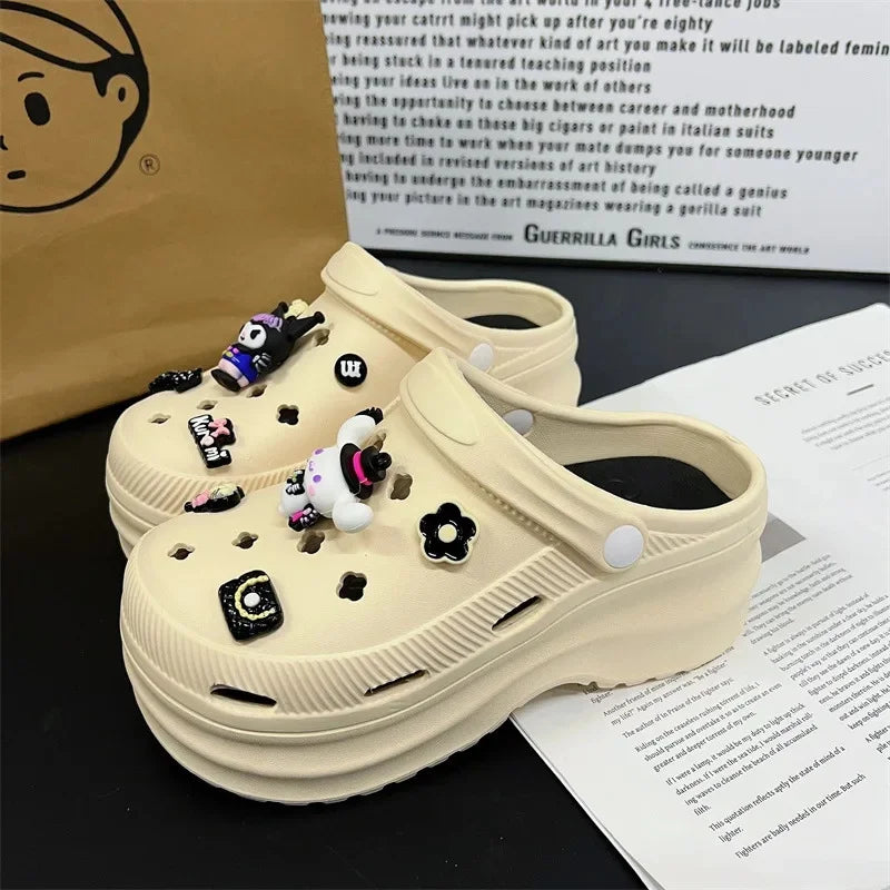 Nuevas zapatillas bonitas de Internet famosas y súper populares para mujer, zapatos de zuecos de moda de verano para exteriores y interiores de doble uso