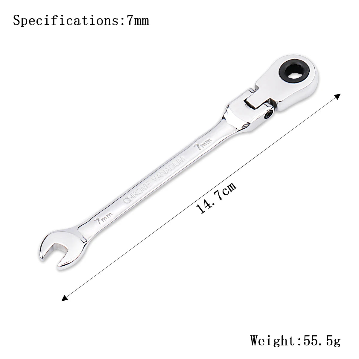 Llave de trinquete de llaves, juego de llaves, herramienta manual, trinquete de 72 dientes, cabezal Flexible, acabado de espejo, 6mm-27mm, reparación de automóviles y hogares, 1 Uds.