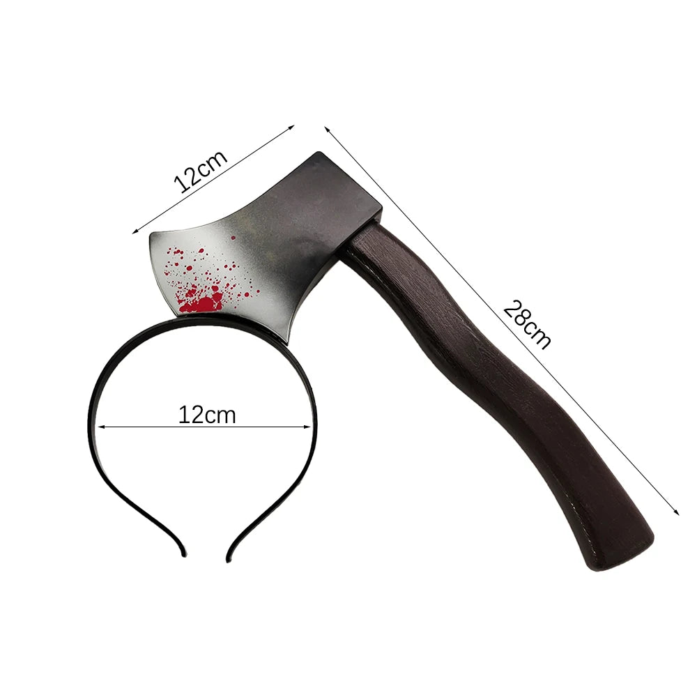 Aro para el pelo para Halloween, sangre de terror, hacha falsa, sierras, cuchillo, diadema gótica, fiesta de Halloween, mascarada, Cosplay, accesorios de decoración