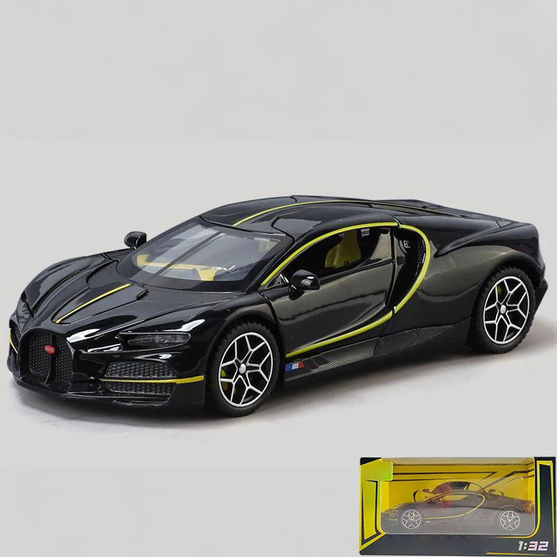 1:32 Bugatti Tourbillon V16 supercoche de aleación de Metal modelo fundido a presión juguetes para niños Mini colección GT pasatiempos regalos de cumpleaños niño