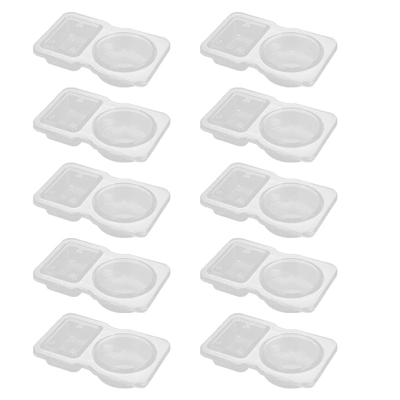 Contenedor de condimentos de doble compartimento con tapa, contenedor de aperitivos con compartimento portátil para pícnic diario al aire libre, 5/10/20/40 Uds.