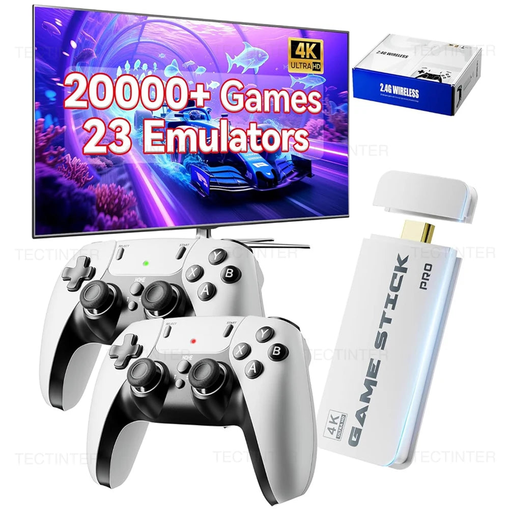 Consola de videojuegos M15, palo de juego de TV 4K, 64G, 20000 juegos integrados, reproductor de juegos portátil Retro con controlador de mando inalámbrico
