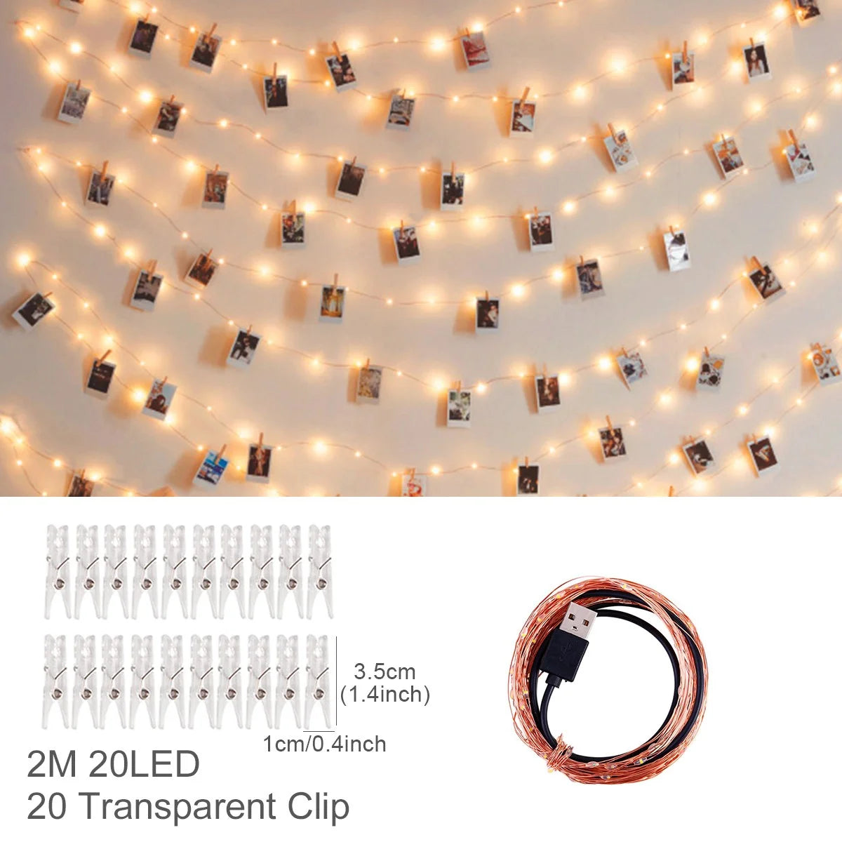 Clip de foto, pancarta de luz, decoración de boda, decoración de fiesta de cumpleaños, pancarta para Baby Shower para niños y niñas, decoración navideña 2023