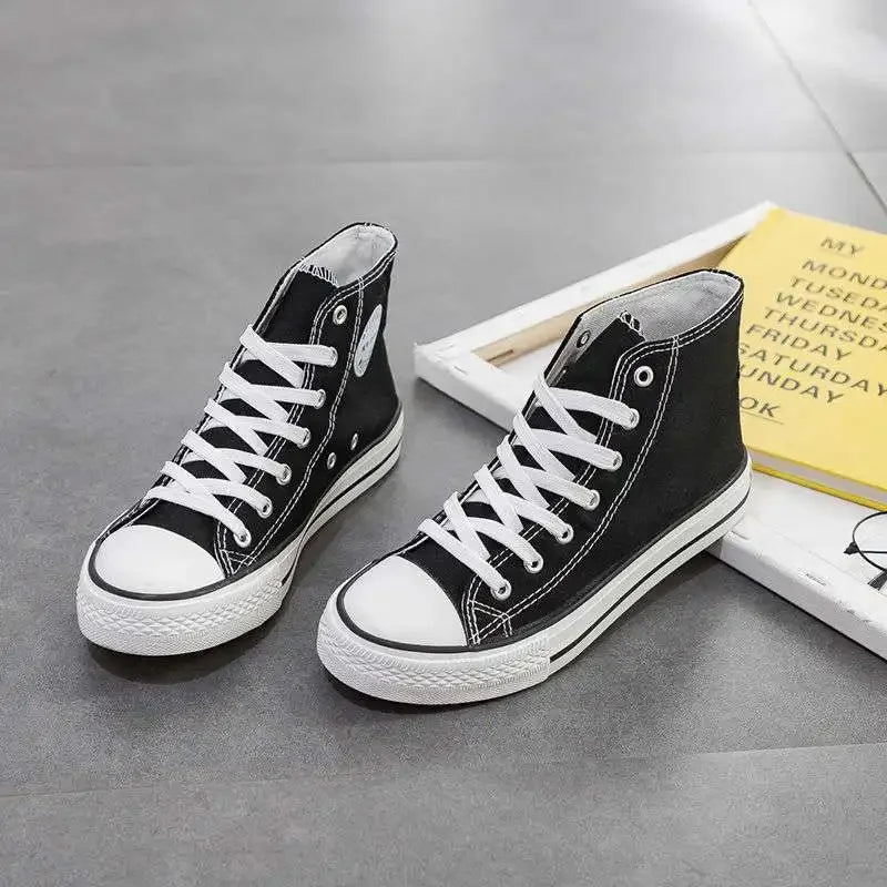 Zapatos de lona Ins de alta calidad para mujer, zapatos coreanos Ulzzang versátiles para estudiantes, primavera, nuevo estilo, cubierta de tobillo de fondo plano, zapatos con suela de goma