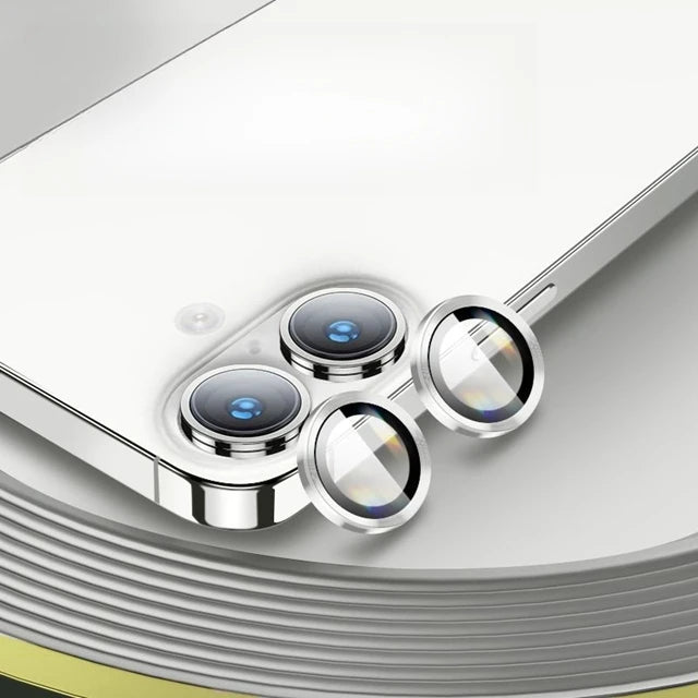 Protector de cámara con anillo de Metal de aluminio para iPhone 16 Plus, cubierta de vidrio templado para lente trasera para iPhone 17 + 16Plus, tapa protectora de lente