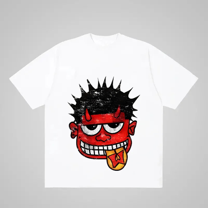 Ropa de calle Y2K, camiseta con estampado de dibujos animados de Hip Hop para hombre, camiseta gótica 100% de algodón, manga corta transpirable