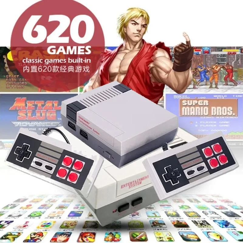 Consola de juegos retro Mini sistema de videojuegos clásico 620 juegos AV integrados Consola de TV FC Nes de 8 bits para adultos y niños regalo