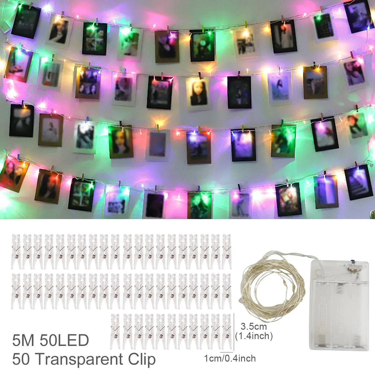 Clip de foto, pancarta de luz, decoración de boda, decoración de fiesta de cumpleaños, pancarta para Baby Shower para niños y niñas, decoración navideña 2023