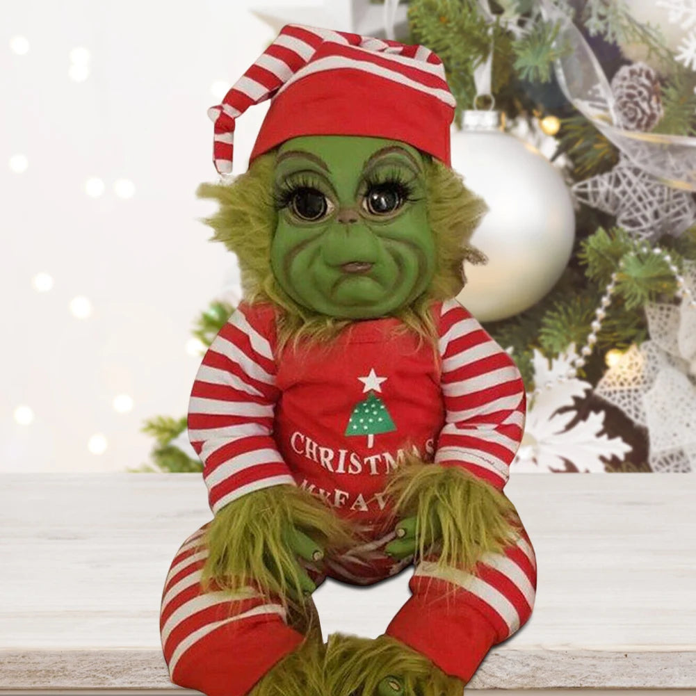 Muñeco de peluche de Navidad, muñeco monstruo verde, juguetes navideños para bebés, decoraciones navideñas suaves, juguete de peluche, muñeca para niños, decoración navideña