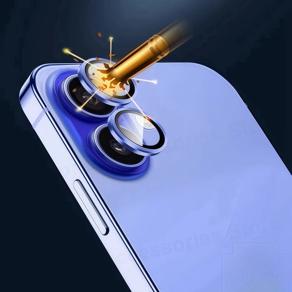 Protector de cámara con anillo de Metal de aluminio para iPhone 16 Plus, cubierta de vidrio templado para lente trasera para iPhone 17 + 16Plus, tapa protectora de lente