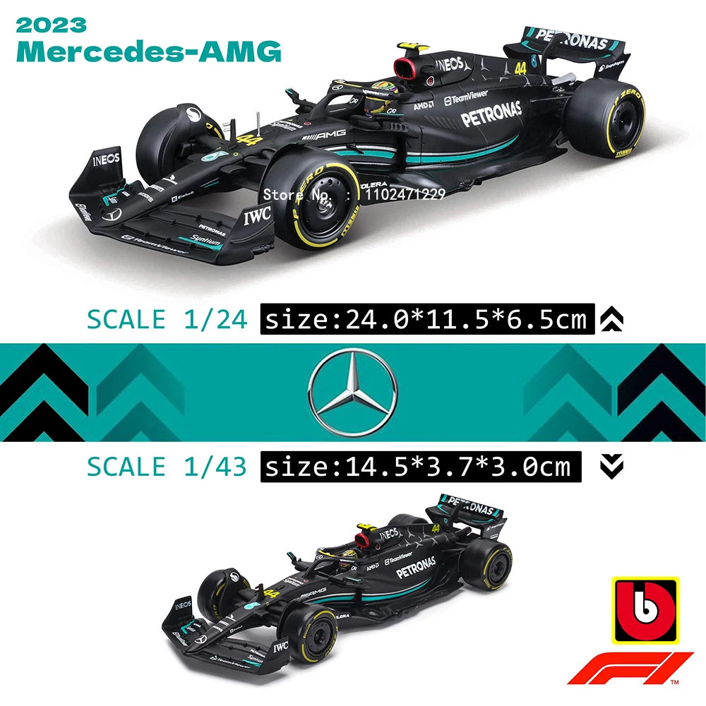 Bburago 1:24 # 16 Leclerc 2023 F1 Scuderia Ferrari sf23 # 55 Sainz Modelo de coche de aleación Modelo de fundición a presión de Fórmula Uno
