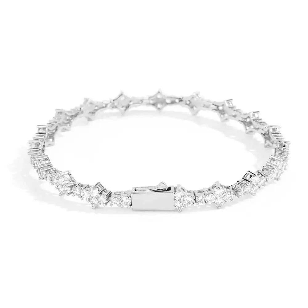 Pulsera de tenis de circonita cúbica helada, pulseras en capas, cosas de moda para hombres y mujeres