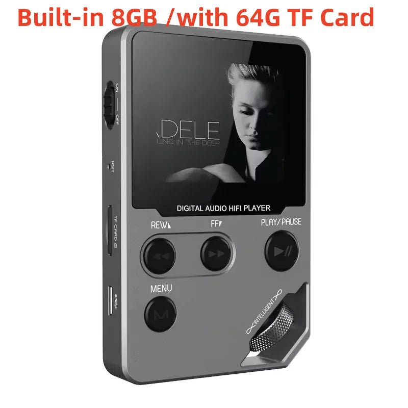Reproductor de música MP3 Bluetooth sin pérdidas C5 de 8GB, cuerpo de aleación de Zinc, controles giratorios, conexión inalámbrica, Radio FM, grabadora de voz
