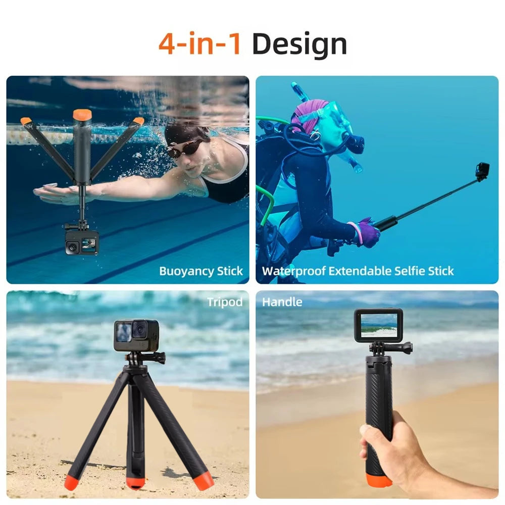 BSLIUFANG-palo de flotabilidad subacuática, trípode extensible para selfie, adecuado para GoPro Insta360 DJI OSMO, accesorios para cámaras deportivas