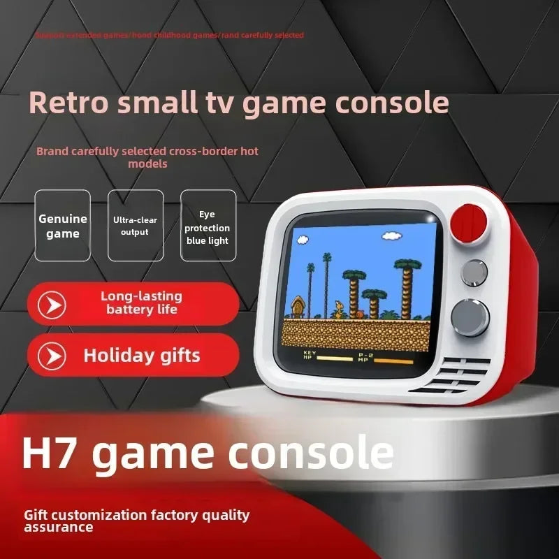 Consola de juegos portátil H7 Retro pequeña para TV, pantalla HD de 3,5 pulgadas, 740 juegos, vídeo, mando Dual, consola portátil, regalos para niños