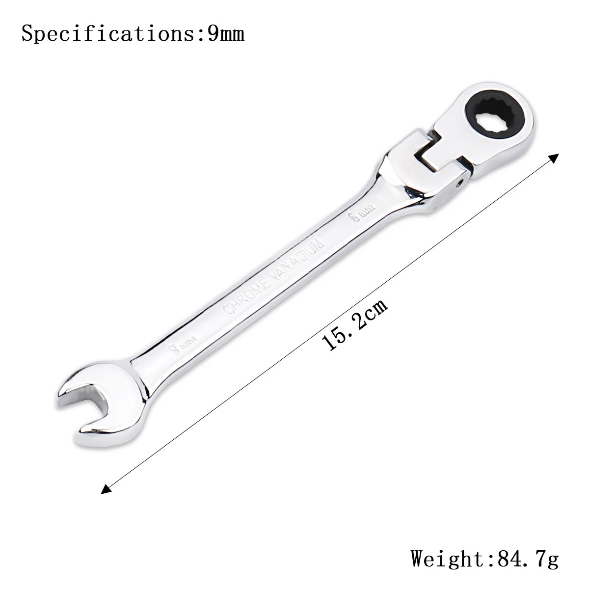 Llave de trinquete de llaves, juego de llaves, herramienta manual, trinquete de 72 dientes, cabezal Flexible, acabado de espejo, 6mm-27mm, reparación de automóviles y hogares, 1 Uds.