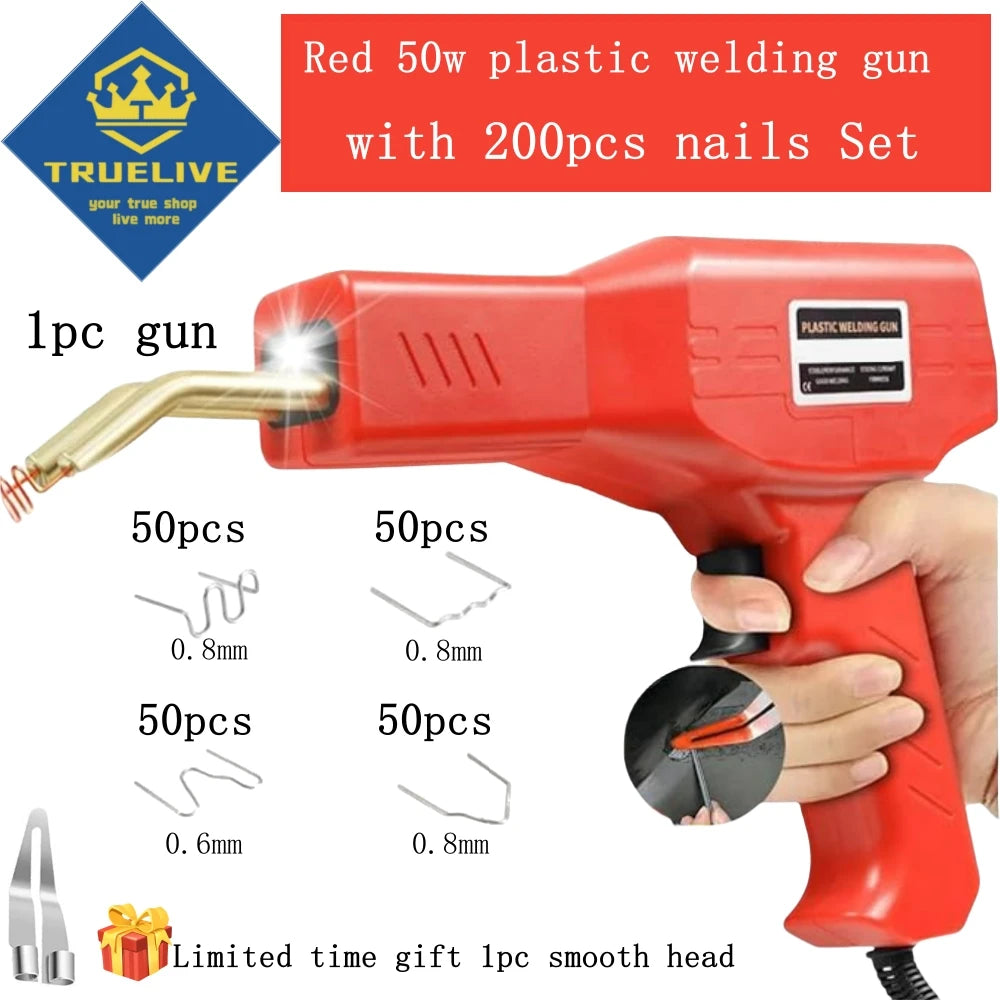 3000/1200/200 Uds grapadora caliente máquina de soldadura de plástico Kit de reparación de parachoques de coche reparaciones de plástico PVC grapadora caliente grapas pistola de soldar